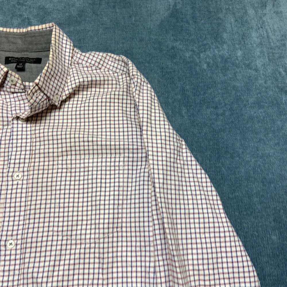 Banana Republic Luxe Flannel Shirt Mens M Multicolor Check Slim Fit Button Down